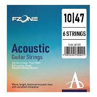 Струни для акустичної гітари FZONE AC101 ACOUSTIC PHOSPHOR BRONZE (10-47) - JCS.UA