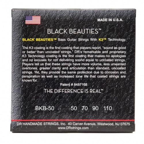 Струны DR STRINGS BKB-50 BLACK BEAUTIES BASS - HEAVY (50-110) - JCS.UA фото 2