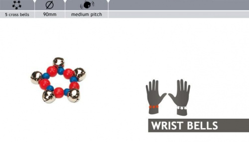 Перкуссионный браслет Rohema Colorful Wristbell 5 Cross Bells - JCS.UA фото 2