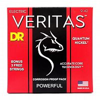Струни DR STRINGS VTE-9 VERITAS COATED CORE ELECTRIC GUITAR STRINGS - LIGHT (9-42) - JCS.UA
