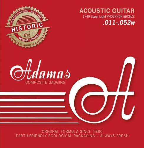 Струни для акустичної гітари Adamas Composite Gauging 1749 Super-Light - JCS.UA