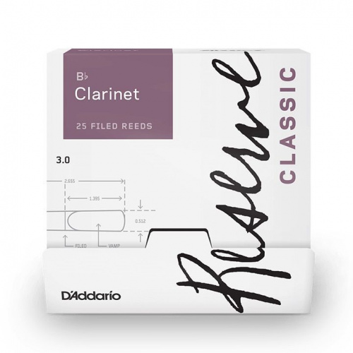 Трости для кларнета D'Addario DCT0130-B25 Reserve Classic - Bb Clarinet 3.0 - 25 Box - JCS.UA