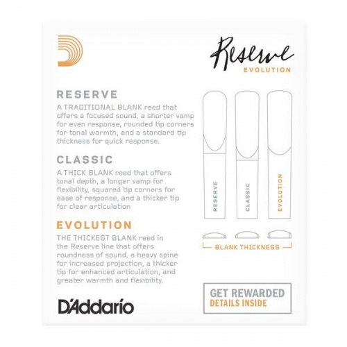 Тростини для кларнета D'ADDARIO Reserve Evolution Bb Clarinet #3.5 - 10 Pack - JCS.UA фото 2