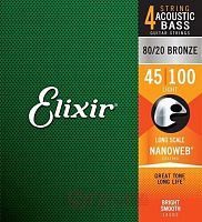 Струны для акустической бас-гитары Elixir 4S AB LS L - JCS.UA
