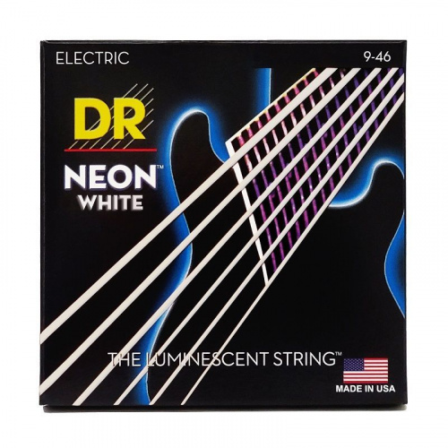 Струни DR STRINGS NWE-9/46 NEON WHITE ELECTRIC - LIGHT HEAVY (9-46) - JCS.UA