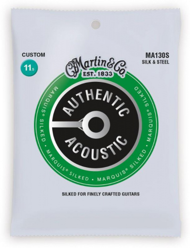 Струни MARTIN M130S Authentic Acoustic Marquis Silk & Steel Folk (11.5-47) - JCS.UA