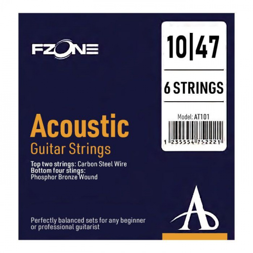 Струни для акустичної гітари FZONE AT101 ACOUSTIC PHOSPHOR BRONZE (10-47) - JCS.UA