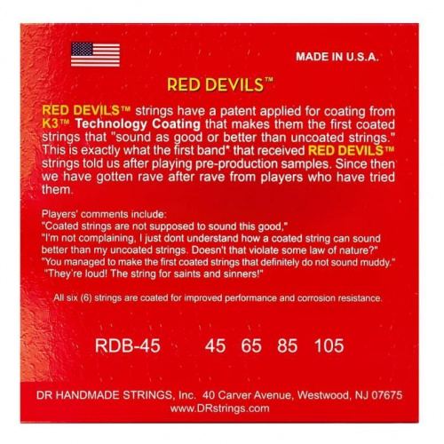Струны DR STRINGS RDB-45 RED DEVILS BASS - MEDIUM (45-105) - JCS.UA фото 2