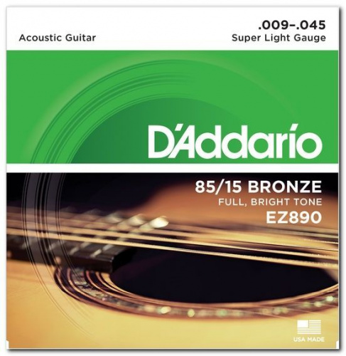 Струни D'ADDARIO EZ890 85/15 BRONZE SUPER LIGHT (09-45) - JCS.UA