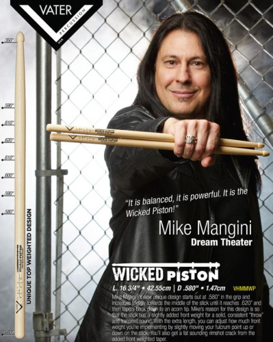 Барабанные палочки VATER Mike Mangini Wicked Piston - JCS.UA фото 2