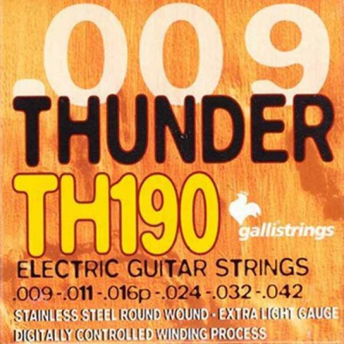 Струны для электрогитары Galli Thunder Hunter TH190 (09-42) Extra Light - JCS.UA