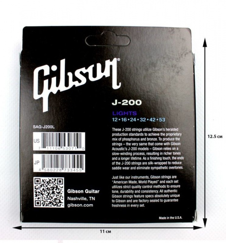 Струни GIBSON SAG-J200L PREMIUM PHOS BRONZE .012-.053 - JCS.UA фото 2