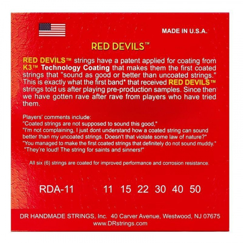 Cтруни DR STRINGS RDA-11 RED DEVILS ACOUSTIC - CUSTOM LIGHT (11-50) - JCS.UA фото 3
