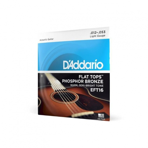 Струни для акустичної гітари DADDARIO EFT16 FLAT TOPS PHOSPHOR BRONZE LIGHT (12-53) - JCS.UA фото 2