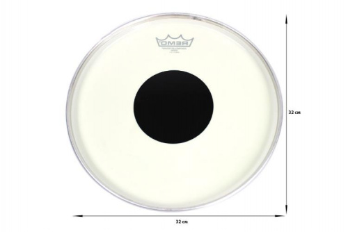 Пластик для барабана REMO CONTROLLED SOUND, Coated, 12" Diameter, BLACK DOT On Bottom, Batter - JCS.UA фото 2