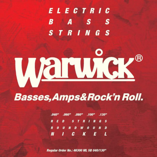 Струны WARWICK 46300 RED Nickel Plated Medium Light 5-String (40-130) - JCS.UA