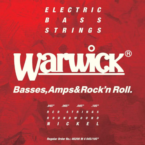 Струни WARWICK 46200 RED Nickel Plated Medium 4-String (45-105) - JCS.UA