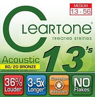 Струны для акустической гитары CLEARTONE 7613 ACOUSTIC 80/20 BRONZE MEDIUM (13-56) - JCS.UA
