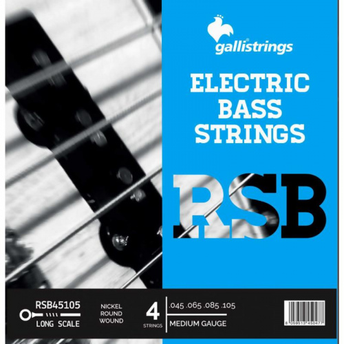 Струни для бас-гітари Gallistrings RSB45105 4 STRINGS MEDIUM - JCS.UA