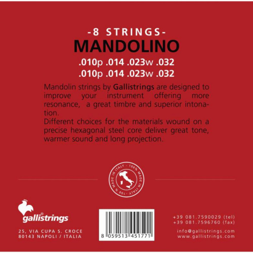 Струны для мандолины Gallistrings G1420 - JCS.UA фото 3