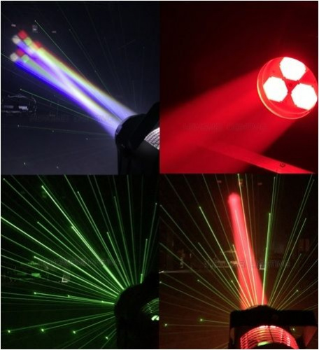 Световой LED прибор New Light M-L30-50MW RGBW 4 в 1 10W*3 LED BULBS + 50mW Green Laser - JCS.UA фото 2