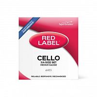 Набір струн для віолончелі D'ADDARIO 6105 3/4 Super Sensitive 6105 Red Label Cello String Set - 3/4 Size - JCS.UA