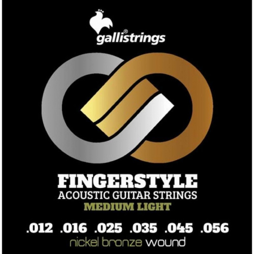 Струни для акустичної гітари Gallistrings GFS 12-56 MEDIUM LIGHT - JCS.UA